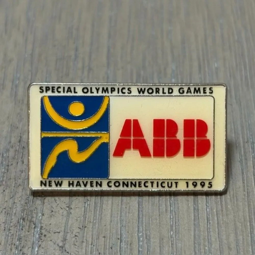 Vintage Special Olympics World Games Connecticut CT 1995 Asea Brown Boveri Pin